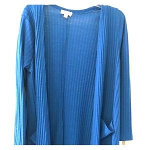 Blue solid Lularoe Sarah Cardigan